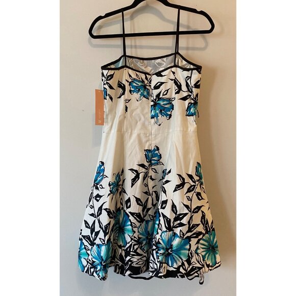 NWT Dressbarn Dress Floral Print Spaghetti Strap Fit & Flare Dress 8 Petite - Picture 2 of 12
